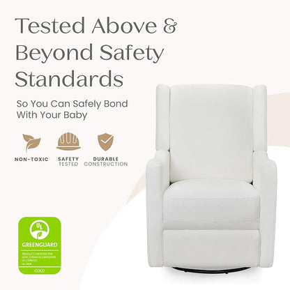 Delta Children Mercer Electronic Power Recliner and Swivel Glider with USB Port in LiveSmart Performance Fabric - Water Repellent & Stain Resistant, Pearl
