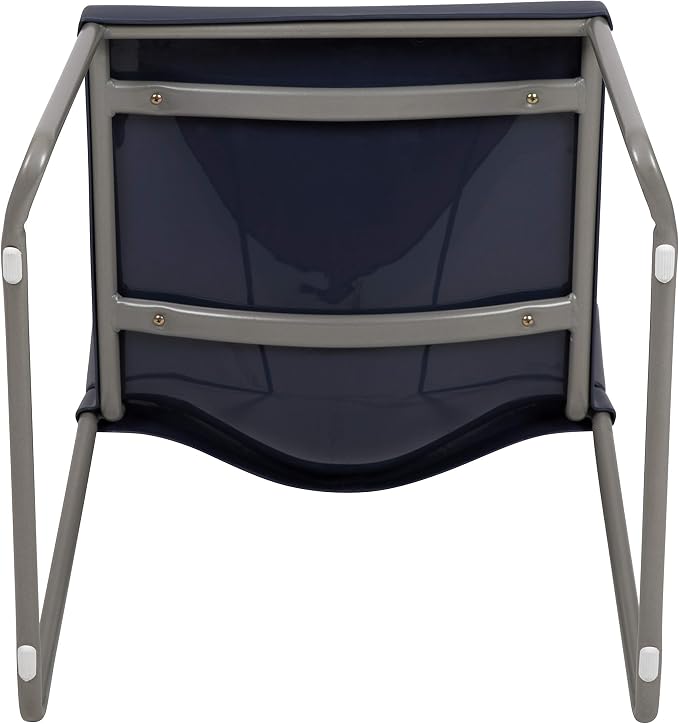 Flash Furniture Hercules Series Contoured Stacking Chairs for Waiting Rooms and Offices, Ergonomic Lobby Chairs with Curved Back, Set of 5, Navy
