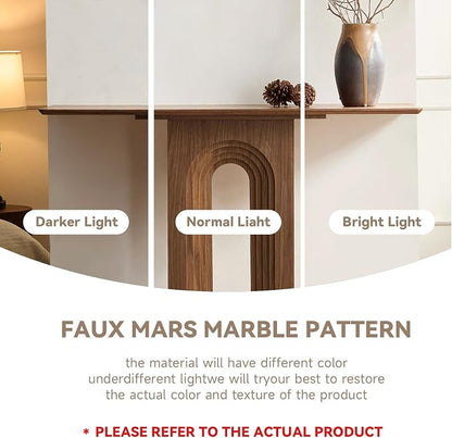 LKTART 47" MDF Console Table for Entryway, Narrow Entryway Table with Unique Loopback Design, Couch Table Behind Sofa with Single Loop-Leg for Living Room Hallway Foyer, Walnut