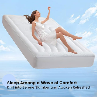 Waterproof Mattress Pad California King, Quilted Fitted Cal King Mattress Topper, Five-Layers Noiseless Mattress Protector Cover with 8"-21" Deep Pocket, Machine Washable, White, 72x84