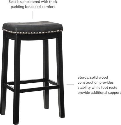 Linon Claridge Bar, Black Stool, 32" X 18.75" X 13"