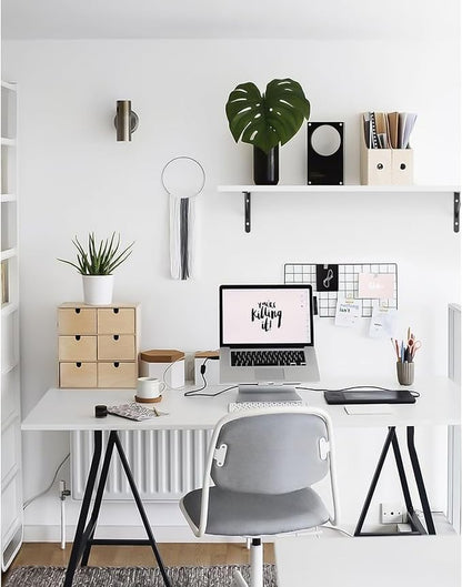 Kaboon 55x20 inch White Table Top, One-Piece Desktop, Reversible Laminate Countertop, Double Desks, L-Desk DIY