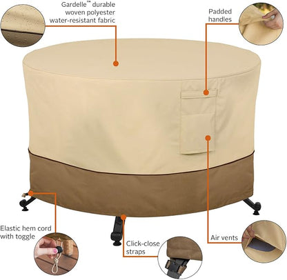 Classic Accessories Veranda Water-Resistant 56 Inch Round Fire Pit Table Cover, Outdoor Firepit Cover