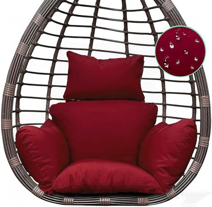Waterproof Egg Chair Cushion Outdoor Swing Chair Replacement Patio Swing Basket Egg Chair Cushion for Indoor Outdoor Funiture Burgundy