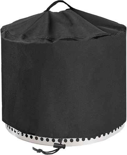 Round Fire Pit Cover for Solo Stove Yukon 27 Inch, Waterproof Heavy Duty 600D Material Fire Pit Cover for 27" Solo Stove Yukon Series Firepit,Round 28" D x 18" H