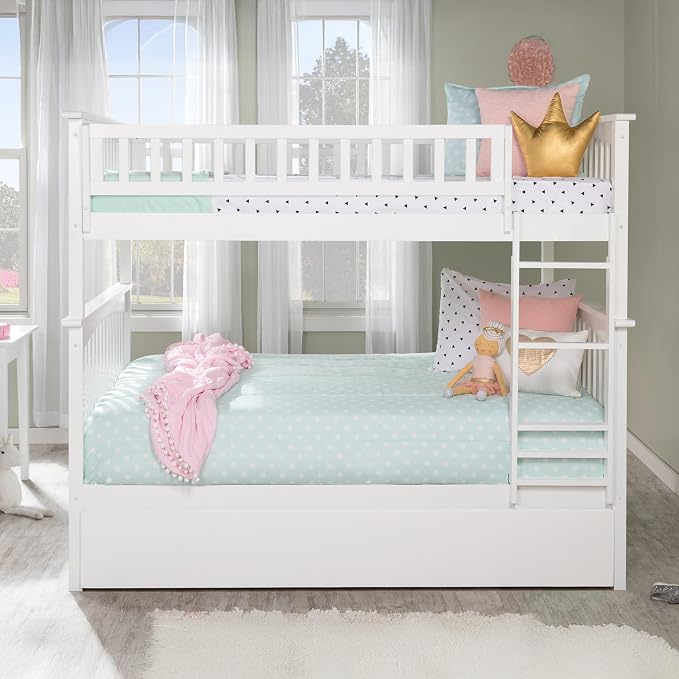 AFI, Columbia Ladder Bunk Bed Full Over Full with Full Trundle, White
