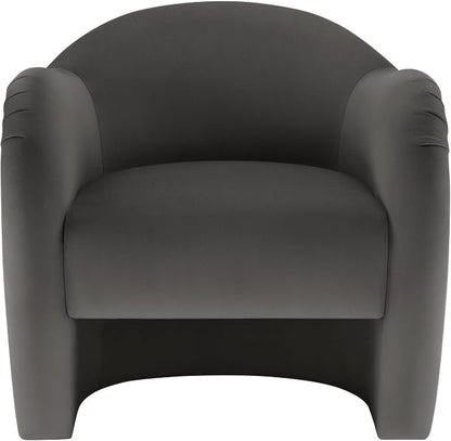 Modway Compose Barrel Chair with Performance Velvet Fabric in Storm Gray – Upholstered Accent Armchair with Curved Backrest – Cozy Lounge Chair for Reading – Round Comfy Single Sofa Club Chair