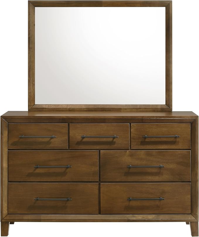 New Classic Furniture Ballard 5-Piece Wood Queen Bedroom Set with 2-Nightstands, Walnut Brown