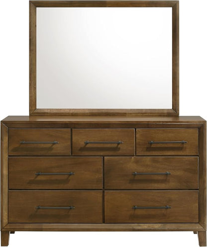 New Classic Furniture Ballard 5-Piece Wood Queen Bedroom Set with 2-Nightstands, Walnut Brown