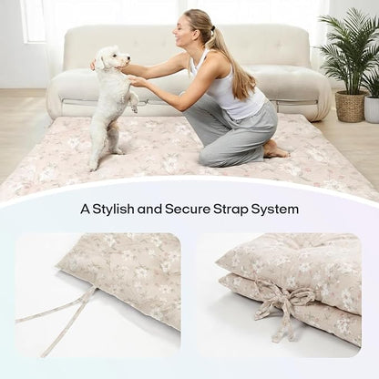 Syrinx Water Resistant Japanese Futon Mattress, Queen Size 80"x60", 2.5 Inch Thick Japanese Floor Mattress Tatami Mat, Foldable Floor Bed Sleeping Pad for Dormitory Guest Room Camping