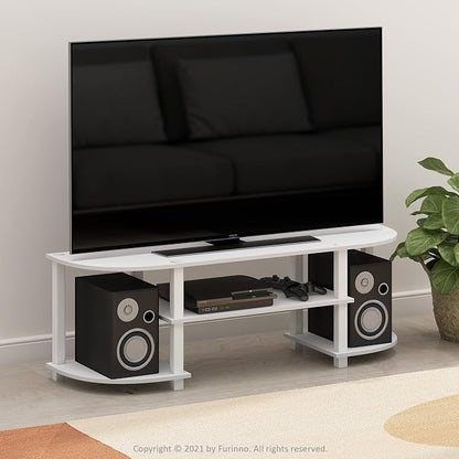 Furinno Turn-S-Tube Wide TV Entertainment Center, White