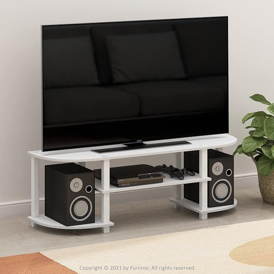 Furinno Turn-S-Tube Wide TV Entertainment Center, White