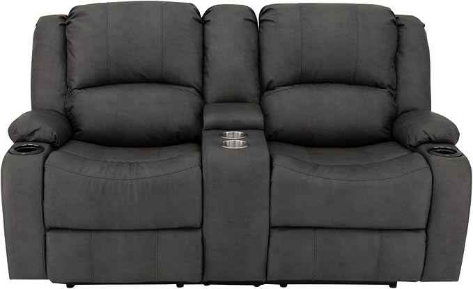 RecPro Charles 67" RV Wall Hugger Reclining Sofa | Gunmetal