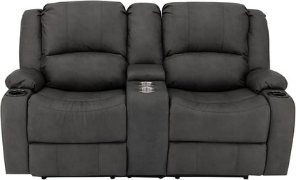 RecPro Charles 67" RV Wall Hugger Reclining Sofa | Gunmetal