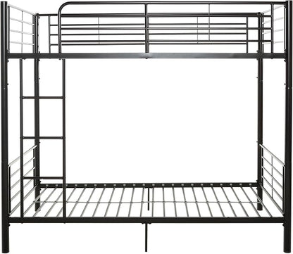 Walker Edison Elodie Urban Industrial Twin Over Twin Metal Bunk Bed, Twin Over Twin, Black