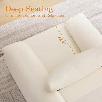 Boneless Single Sofa Chair, Modern Cloud Accent Chair, Comfy Deep Seat Couch for Living Room, Bedroom, Apartment, Small Space, No Assembly, Beige