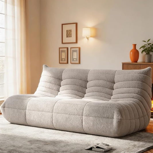 WHGBJA Bean Bag Chair for Adults with Memory Foam Couch, 3 Seater Bean Bag Sofa for Bedroom, Living Room, Reading, Gaming Floor Sofa Couch, Boneless, Comfy