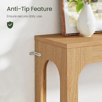 CHOEZON 47.2" Long Console Table, Entryway Table, Hallway Table, 2-Tier Behind Couch Table, Corridor Decor Stand, Narrow Rectangular with Storage for Living Room, Entry, Hallway, Light Walnut MXG03NL