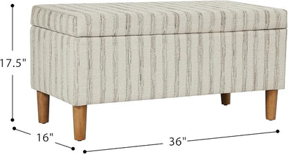 HomePop Malmo 36" Storage Bench - Gray & Cream Stripe
