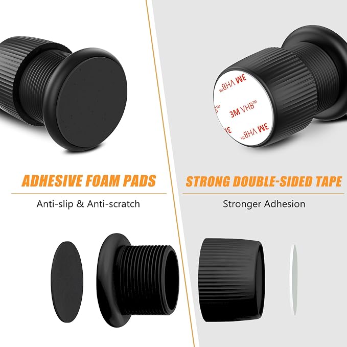 Adjustable Furniture Bed Risers, 1.6-2.6 inch Black, Durable Plastic Anti Slip Couch Risers 2 inch ABS Adjustable Headboard Stopper (Black - 4 pcs)