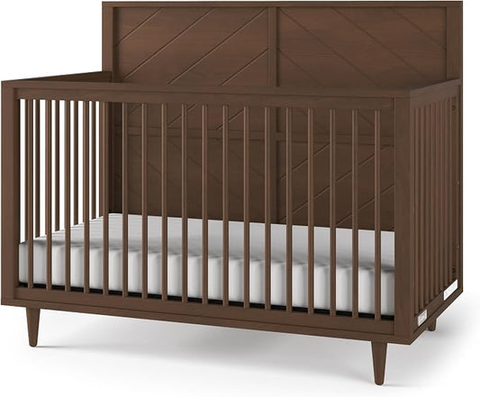 Child Craft Surrey Hill 4-in-1 Convertible Crib, Baby Crib Converts to Day Bed, Toddler Bed and Full Size Bed, 2 Adjustable Mattress Positions, Non-Toxic, Baby Safe Finish (Toasted Chestnut)
