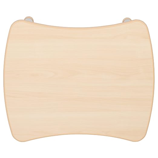 EMMA + OLIVER 21.875" W x 26.625" L Natural Plastic Adjustable Activity Table-School Table for 4