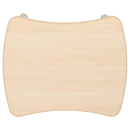 EMMA + OLIVER 21.875" W x 26.625" L Natural Plastic Adjustable Activity Table-School Table for 4