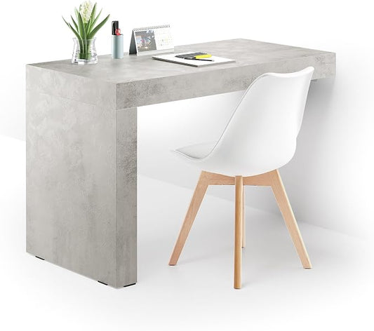 Mobili Fiver, Evolution Desk 47.2 x 23.6 in, Concrete Effect, Grey with One Leg, Made in Italy
