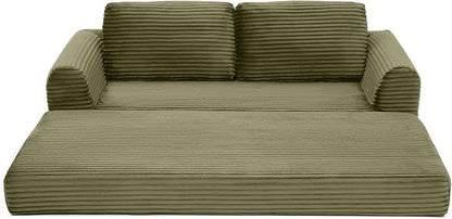 82-Inch Foldable Loveseat Boneless Cloud Couch, Modern Compressed Foam Daybed Floor Mattress Sleeper Sofa, 2-in-1 Boneless Convertible Sofa in a Box,No Assembly Required