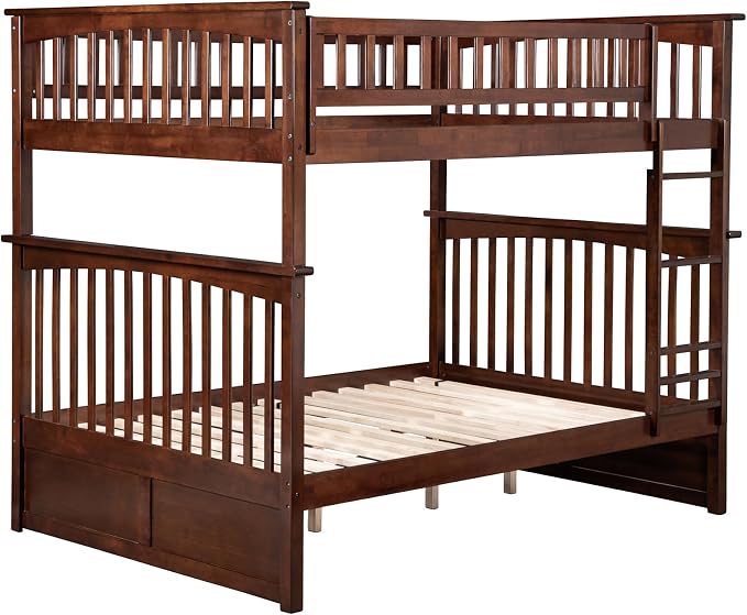 AFI, Columbia Ladder Bunk Bed Full Over Full, Walnut