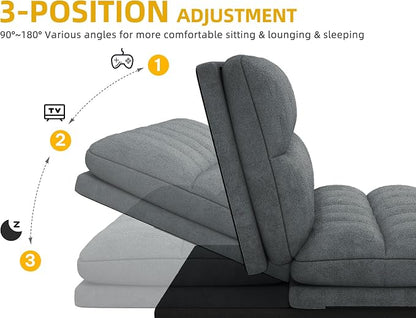 YITAHOME Convertible Futon Sofa Bed, 70" Folding Futon Set for Living Room Home Office Aprtment, Modern Futon Couch with Adjustable Backrest & Armrests, Recliner Lounge, Loveseat Sofa
