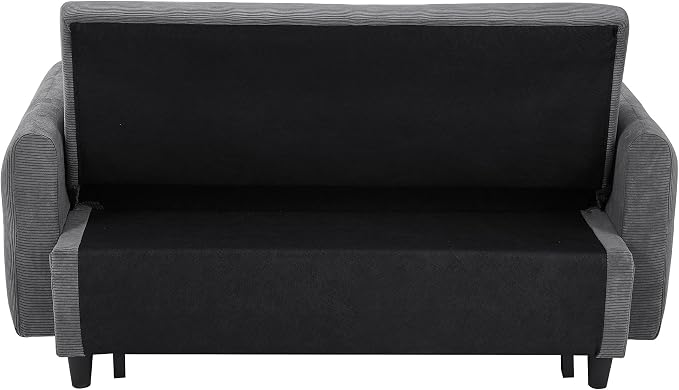 ERYE 57.5-Inch Loveseat Sofa with Pull Out Sleeper Couch Bed, Comfy Corduroy Upholstered Love Seat Sofa Convertible Sleeper Sofabed,Lounge Recliner Chaise Daybed | USB Charging Ports