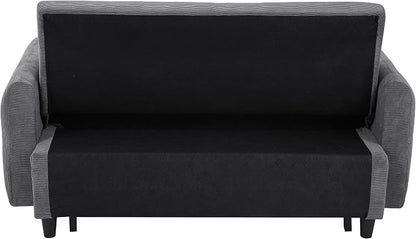 ERYE 57.5-Inch Loveseat Sofa with Pull Out Sleeper Couch Bed, Comfy Corduroy Upholstered Love Seat Sofa Convertible Sleeper Sofabed,Lounge Recliner Chaise Daybed | USB Charging Ports
