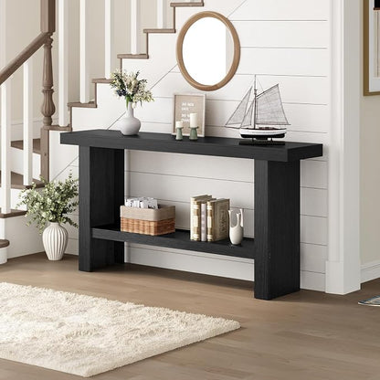 MAHANCRIS Console Table, 47.2'' Black Entryway Table for Hallway, Narrow Sofa Table Behind The Couch, Modern Foyer Tables for Entrance, Living Room, Corridor, Easy Assembly, Black CTBK26801