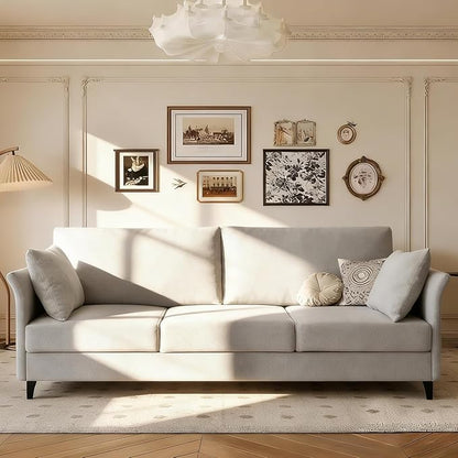 Mid Century Modern Sofa 3 Seat Couch 65.35" W Deep Seat Sofa for Living Room, 3 Person Seater Fabric Couch Sofa Comfy Sleeper Sofa for Apartment Bedroom