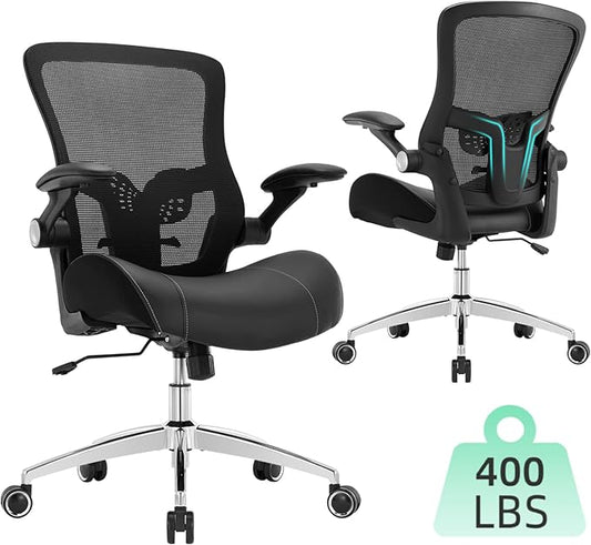 Office Chair Ergonomic Desk Chair-400lbs Big and Tall Heavy Duty, Wide & Soft 3D Modeling Foam Cushion Home Office Desk Chair with Adjustable Seat Height, Executive Computer Task Chair