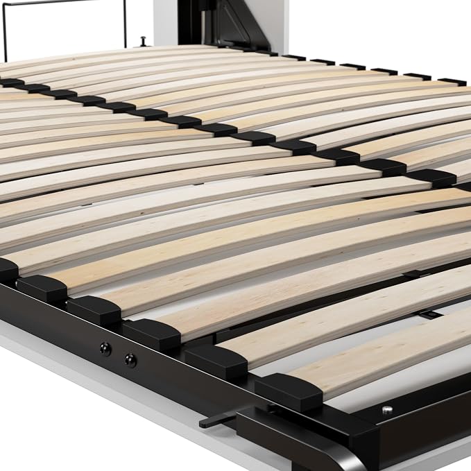 Bestar Claremont 65W Queen Murphy Bed in White, Sleeping Arrangement for Multipurpose Area, Bedroom, Guest Room, or Living Room