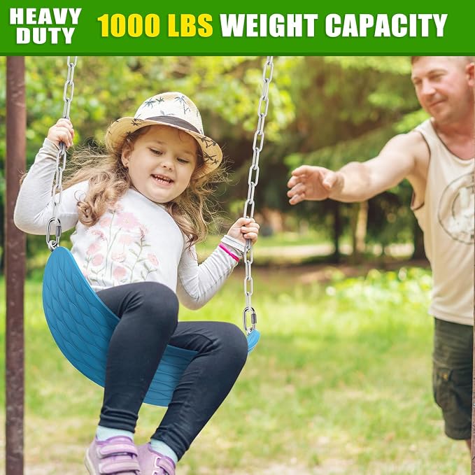 2Pcs 80" Swing Chain with Hooks Swing Set Chain 1000 LBs Capacity Coated Porch Swing Chains with Carabiners White Chains for Hanging Chair, Hammock Chairs, Swing Chairs, Heavy Bags