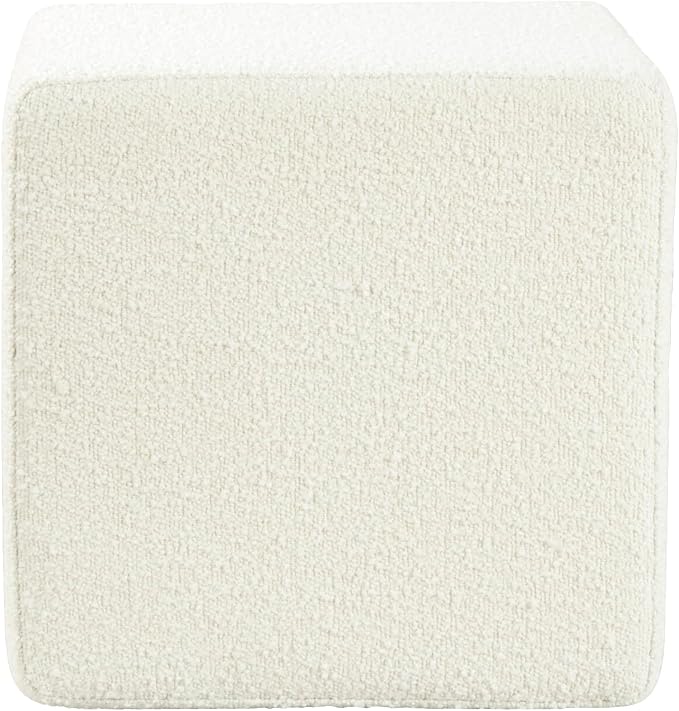 HomePop 16" Cube Ottoman - Cream Boucle