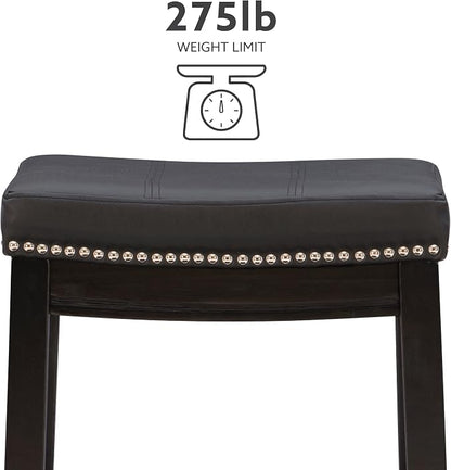 Linon Claridge Counter Stool, Black, 26" x 18" x 12.75"