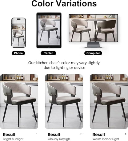 Dining Chairs Set of 6, Modern Upholstered Kitchen & Dining Room Chairs with Breathable Woven Fabric, Easy to Assemble & Clean for Dining Room, Restaurant, Cafe
