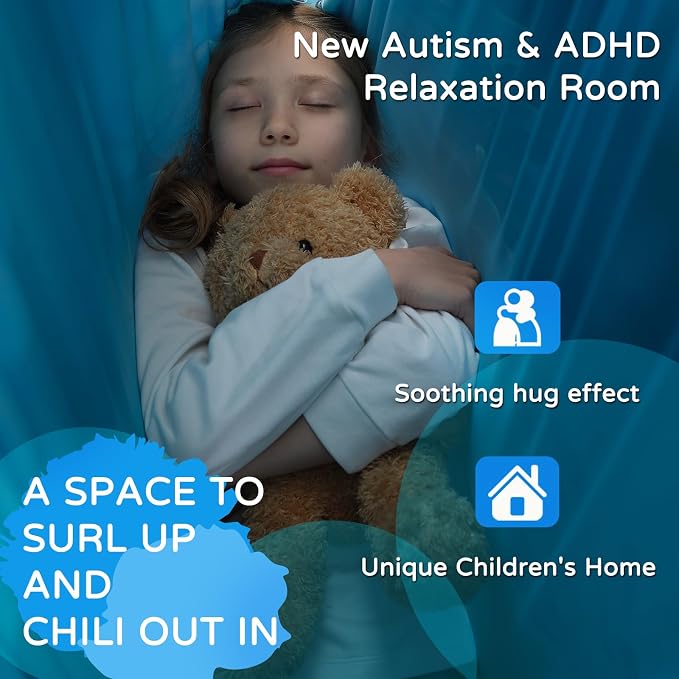 Sensory Swing for Kids Indoor & Outdoor Double Layer Therapy Cuddle Hammock Chair with 360 Swivel Hanger Kit Adjustable Swing for Child and Adult with Aspergers Autism ADHD (Cerulean)