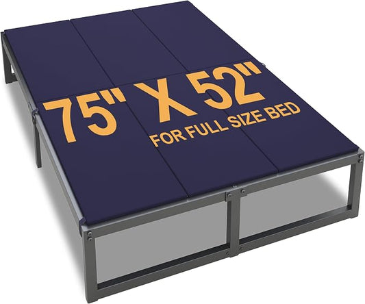 Lutown-Teen Bunkie Board Full Under Mattress High-Density Polymer Full Size Bunkie Board Anti-Sag, Breathable, Moisture Resistant, Noise Minimizing, Blue