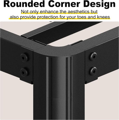 Yicensen 6 Inch Full Bed Frame Low Profile No Box Spring Needed, Heavy Duty Full Size Metal Platform Bed Frame with Rounded Corner Legs, Easy Assembly, Noise Free, Black