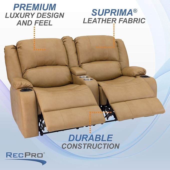 RecPro Charles 64" RV Wall Hugger Reclining Sofa | Toffee