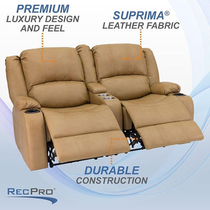 RecPro Charles 64" RV Wall Hugger Reclining Sofa | Toffee