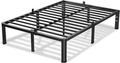 VIPSHOW 12 Inch Full Size Bed Frame, 3500Lbs Heavy Duty Metal Platform with Round Corner Legs Mattress Slide Stopper, Steel Slat Support No Box Spring Needed, Noise Free, Non-Slip, Easy Assembly