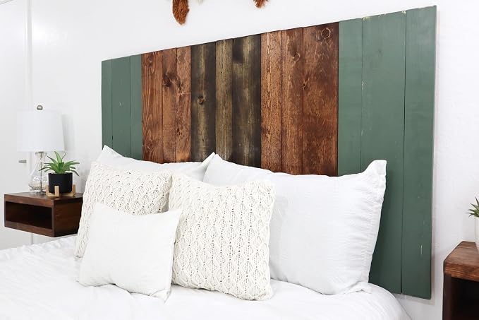 Barn Walls Forest Path Mix Headboard Queen Size, Hanger Style, Handcrafted. Mounts on Wall. Easy Installation