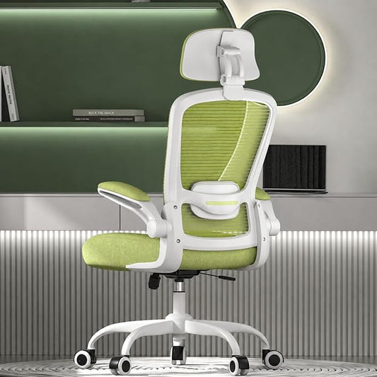 Mimoglad Office Chair, High Back Ergonomic Desk Chair with Adjustable Lumbar Support and Headrest, Swivel Task Chair with flip-up Armrests for Guitar Playing, 5 Years Warranty