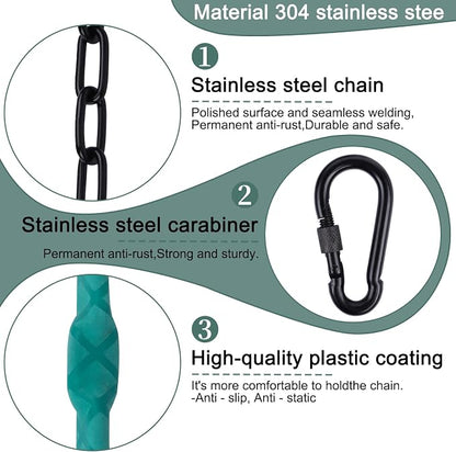JACNITAD 64inch Hanging Swing Chair Chain (4)+ 8 Free Quick Links, 1000LB Load Bearing,Indoor and Outdoor Playground Swings, Hammocks, Sandbags Swing Chains（4 Pack）